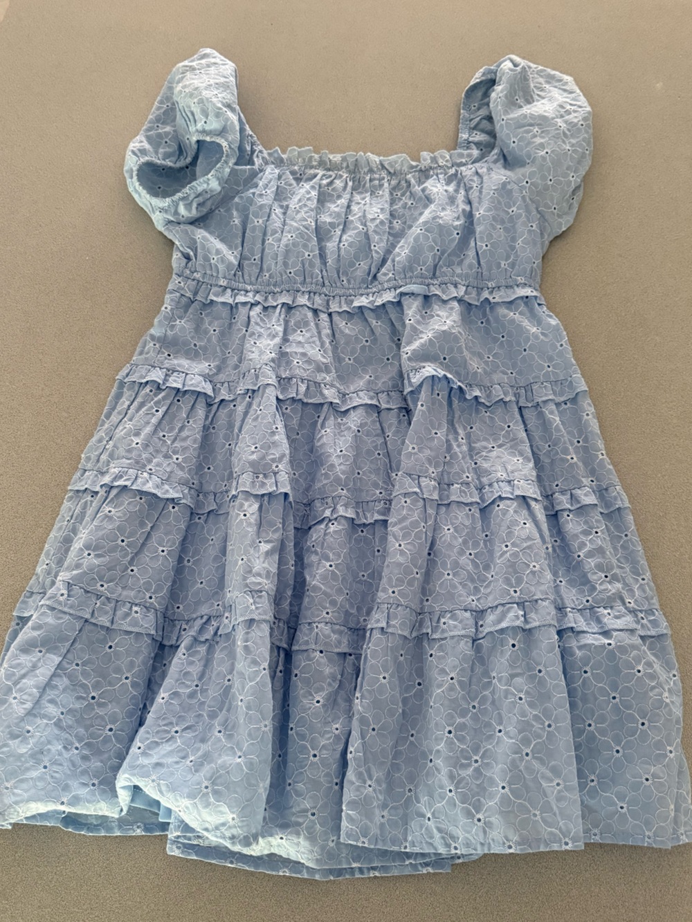Altar'd State Pale Blue Eyelet Ruffle Dress